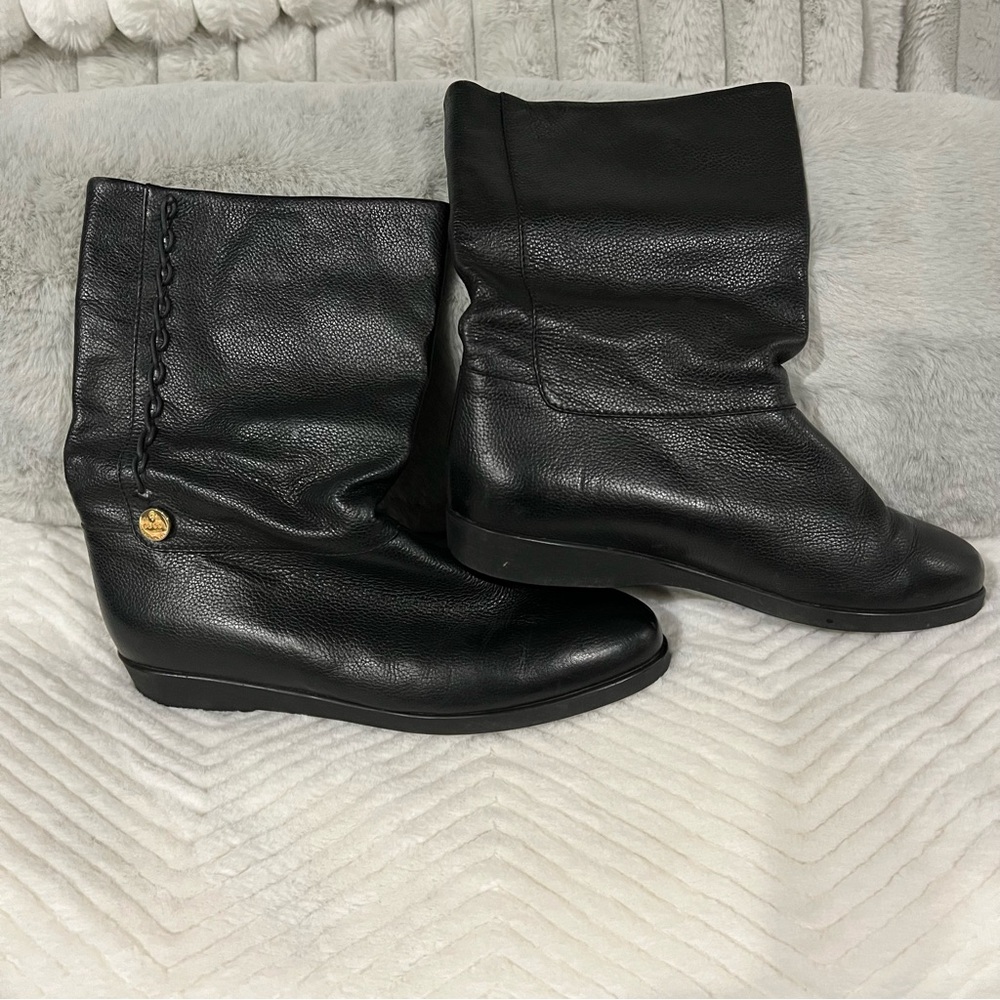 Gucci Pebble Leather Calf High Women’s Boots